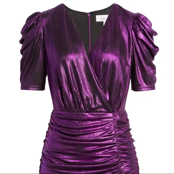 Adelyn Rae Ruiza Metallic Puff Sleeve Mini Dress - Picture 5 of 15